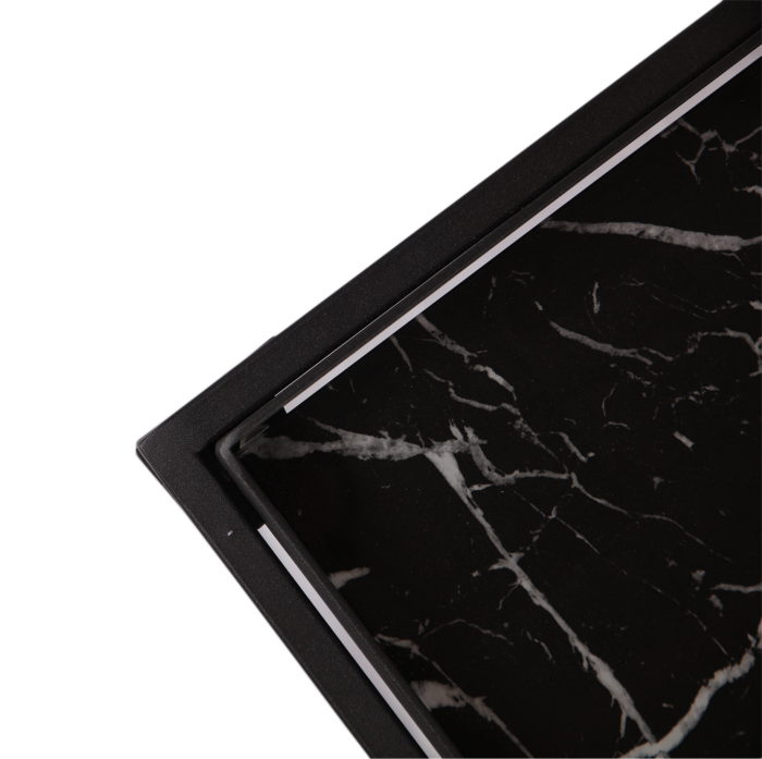 Kang Rectangle Coffee Table - Black Glass Marble