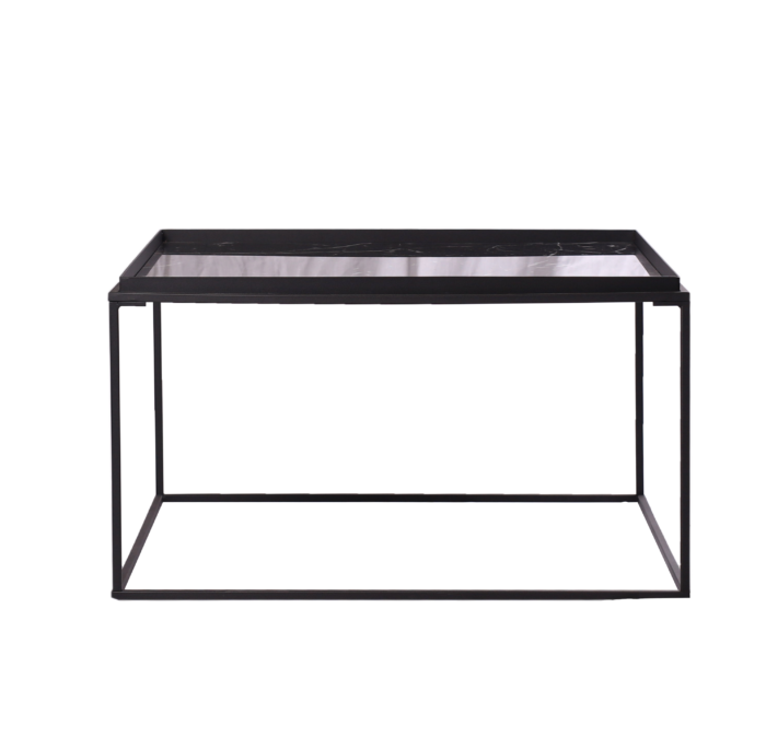 Kang Rectangle Coffee Table - Black Glass Marble