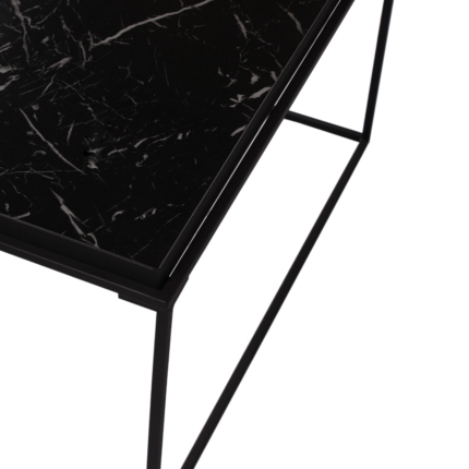 Kang Square Coffee Table - Black Glass Marble