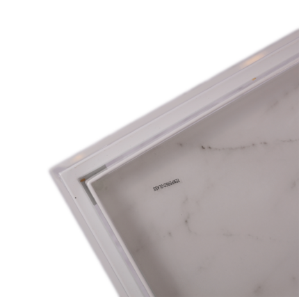 Kang Rectangle Coffee Table - White Glass Marble