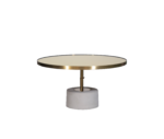 Round Brushed Gold Table - Wide