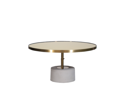 Round Brushed Gold Table - Wide