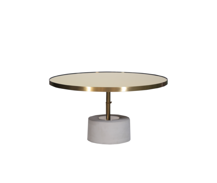 Round Brushed Gold Table - Wide