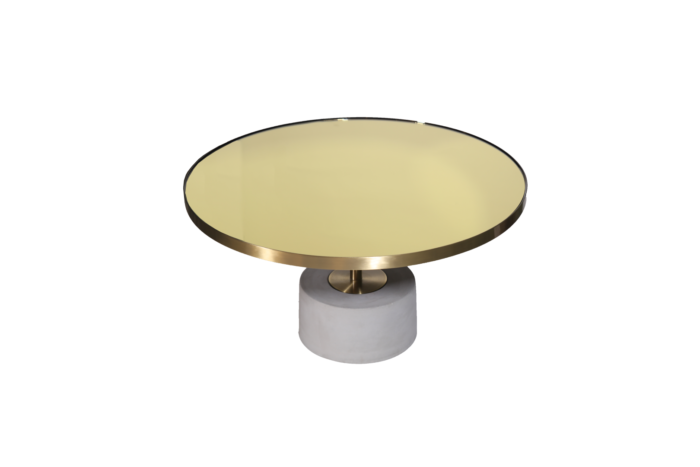 Round Brushed Gold Table - Wide