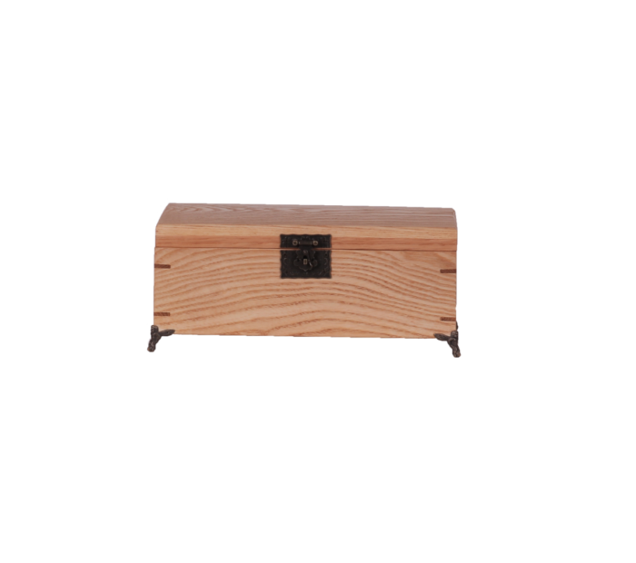 Beige Wooden Box - Plain with Metal Legs