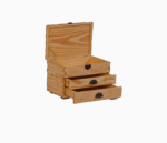 Beige Wooden Box - With Two Drawers