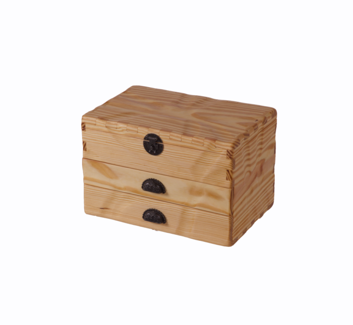Beige Wooden Box - With Two Drawers