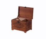 Brown Wooden Box with Carving