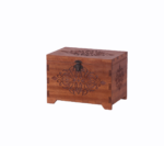 Brown Wooden Box with Carving