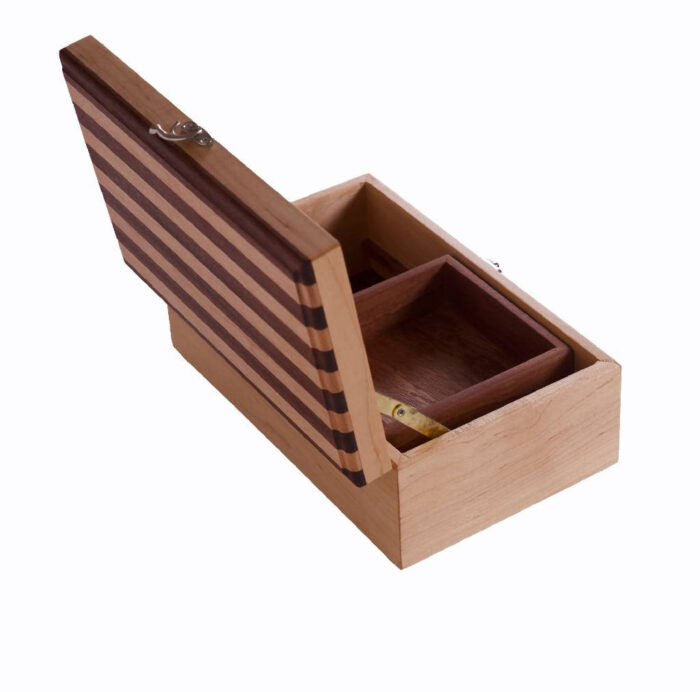 Wooden box - striped top