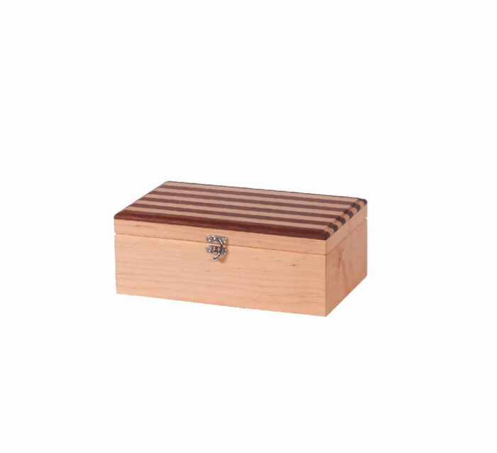Wooden box - striped top