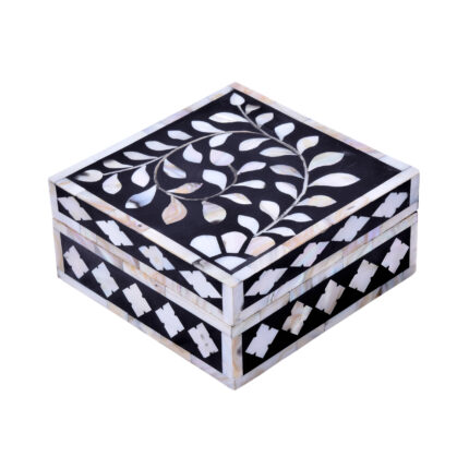 Mother Of Pearl Incense Box - Black