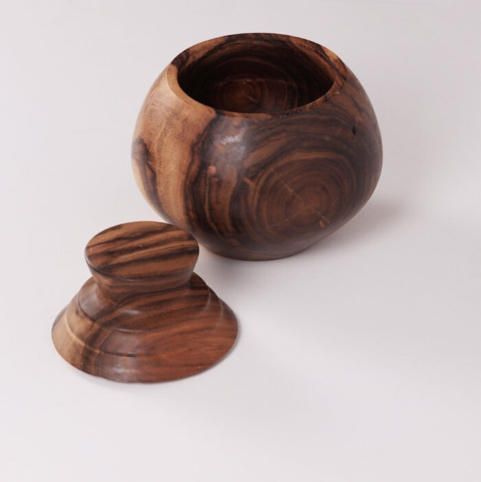 Pear-shaped Jar With Lid - Burnham wood