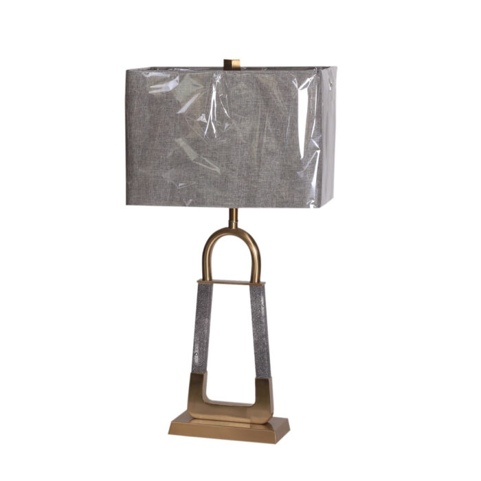 Table Lamp Metal and Leather (Set of 2)