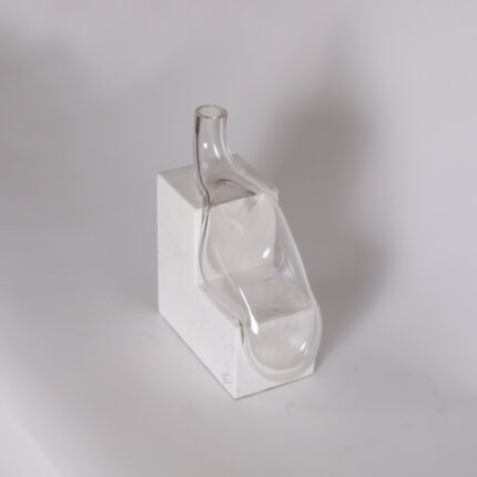 Glass Vase With Gradual Marble