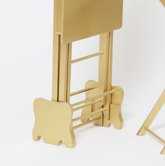 Folding Tables with Stand - Gold or Silver (3 pieces)