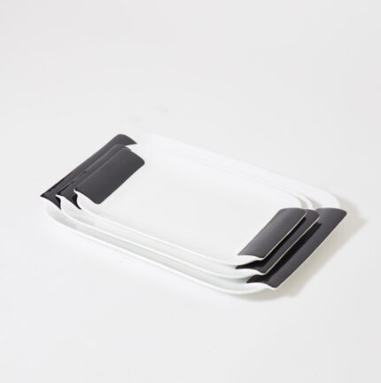 Rectangular Serving Trays - White/Black (3 pcs.)