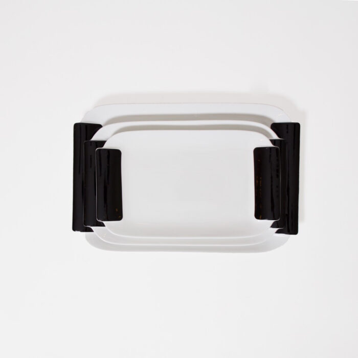 Rectangular Serving Trays - White/Black (3 pcs.)