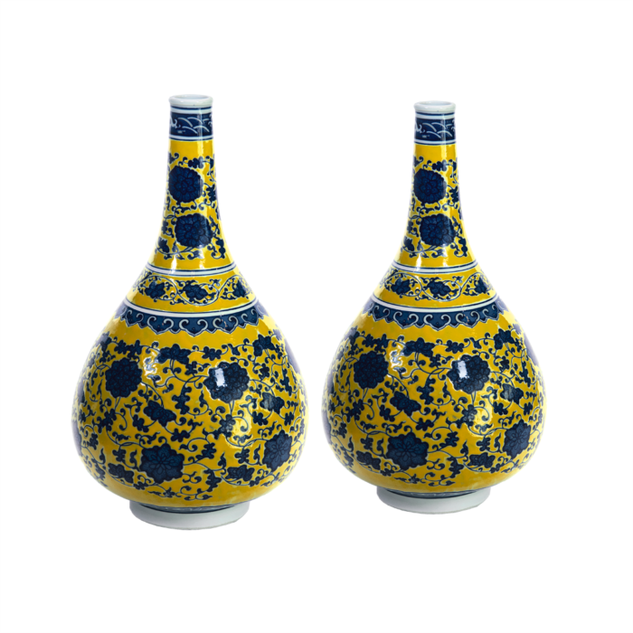 Japanese Vases - Blue/Yellow (2 pcs.)