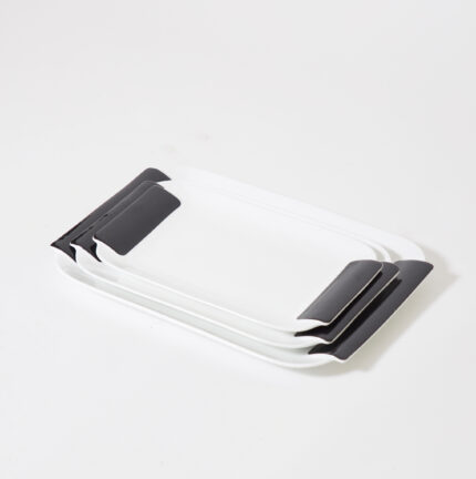 Rectangular Serving Trays - White/Black (4 pcs.)