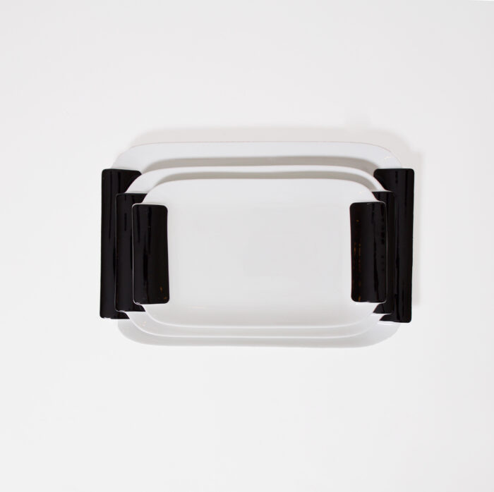 Rectangular Serving Trays - White/Black (4 pcs.)