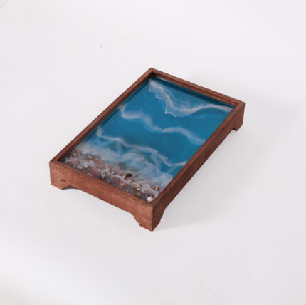 Rectangular Tray with Stone - Ocean