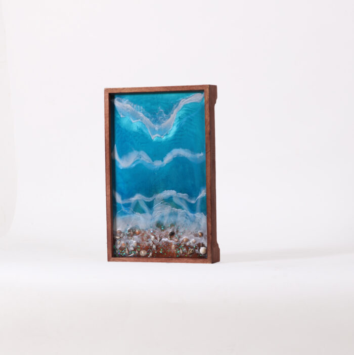 Rectangular Tray with Stone - Ocean