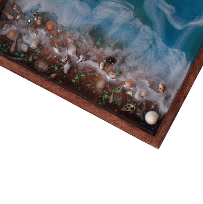 Rectangular Tray with Stone - Ocean