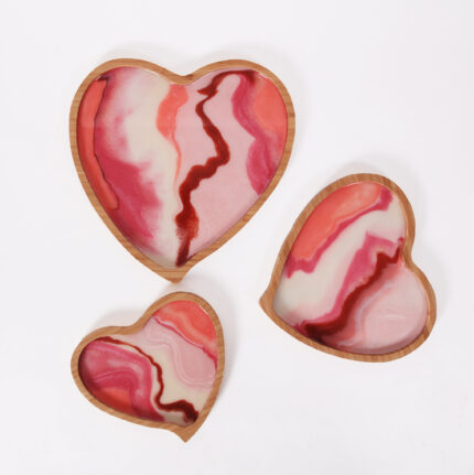 Heart Trays - Pink Marble (3 pcs.)