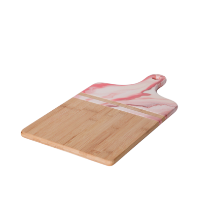 Rectangle Platter with Handle - Pink Marble (Large)