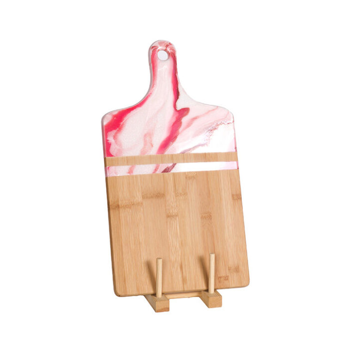 Rectangle Platter with Handle - Pink Marble (Large)