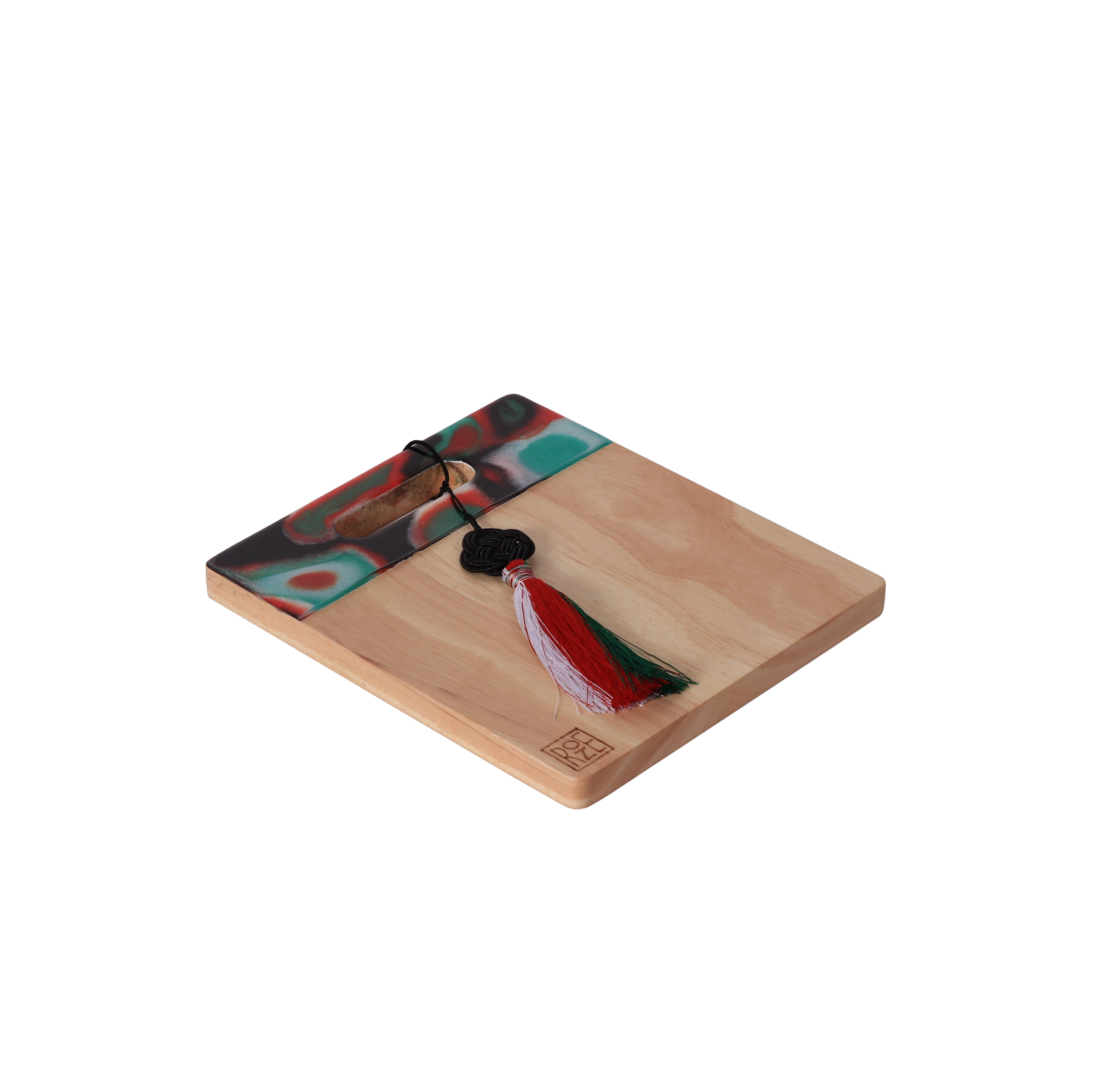 Square Platter - Black/Green Marble