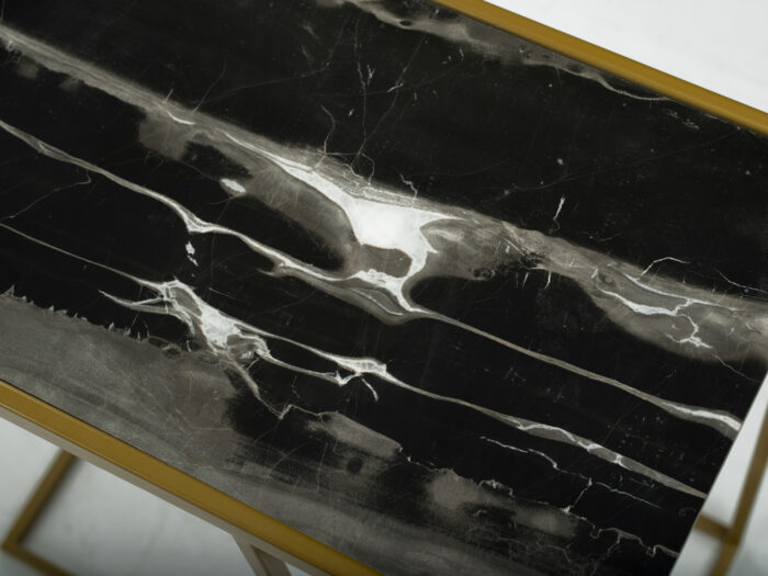 Sliding table with black marble