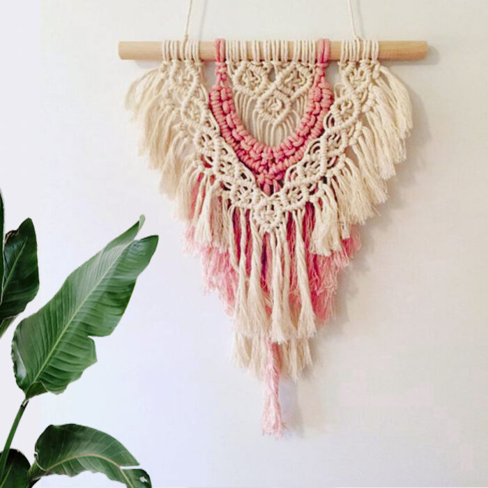 Pink Macrame Wall Hanging