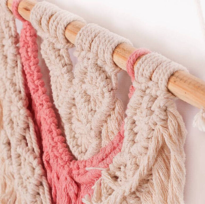 Pink Macrame Wall Hanging