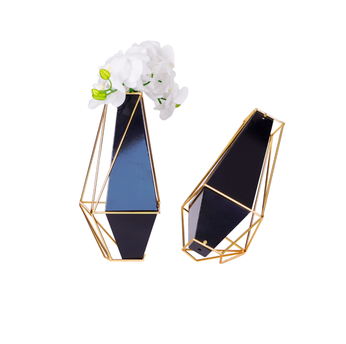 Black and Gold Vases (Set of 2)