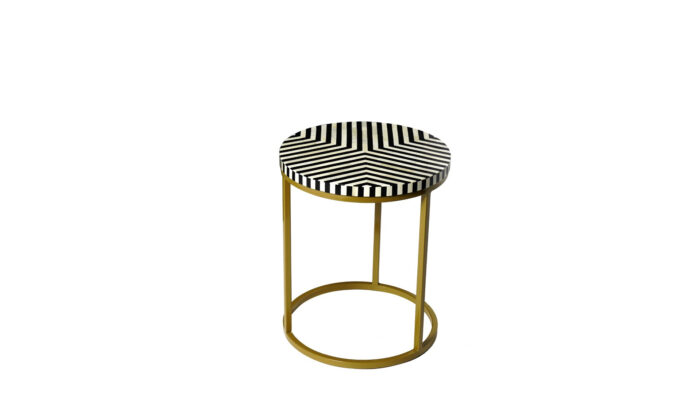 Side Round Bone Inlay Table