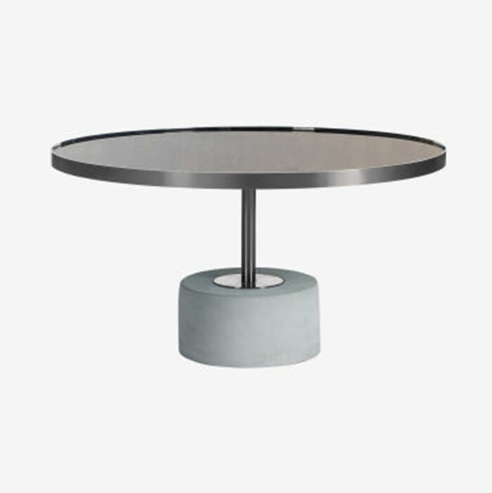 Round Coffee Brushed Gun metal Table - Wide