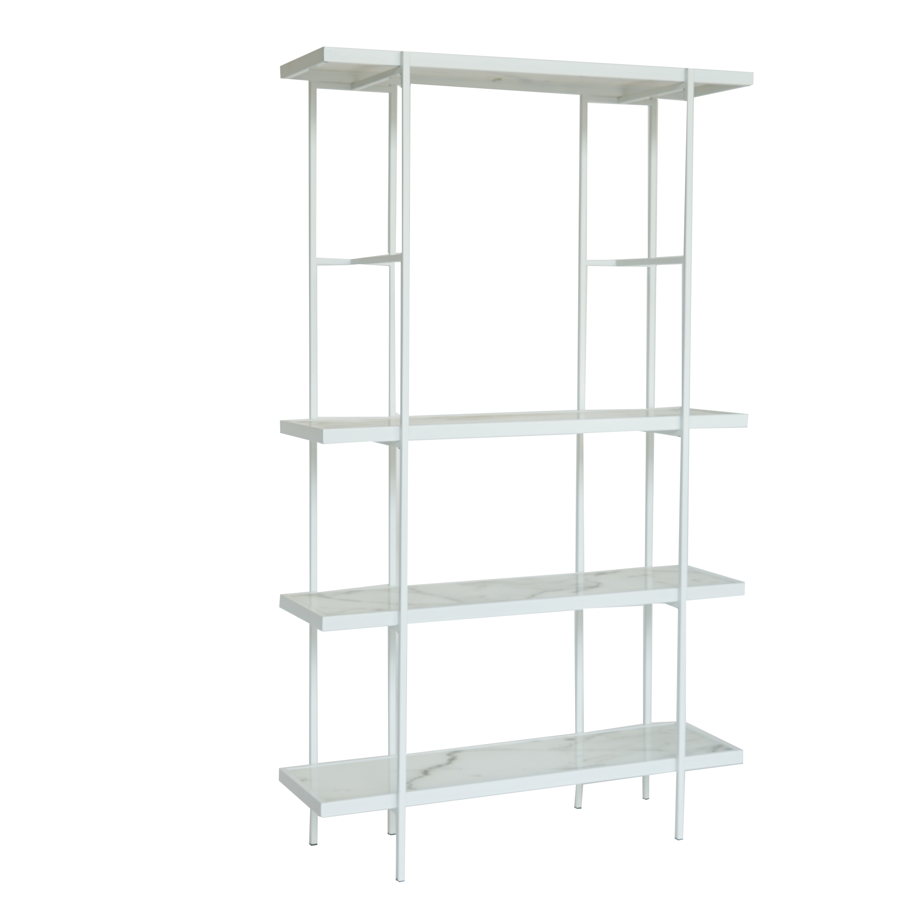 Bookshelf with Marble Glass Base - White