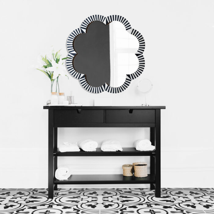 Bone Inlay Rose Mirror