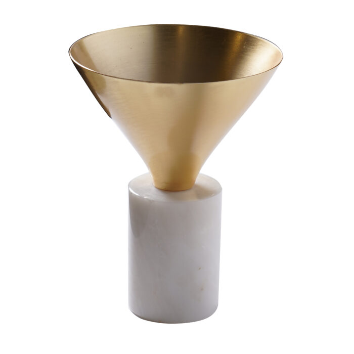 Koli Vase White Marble & Gold