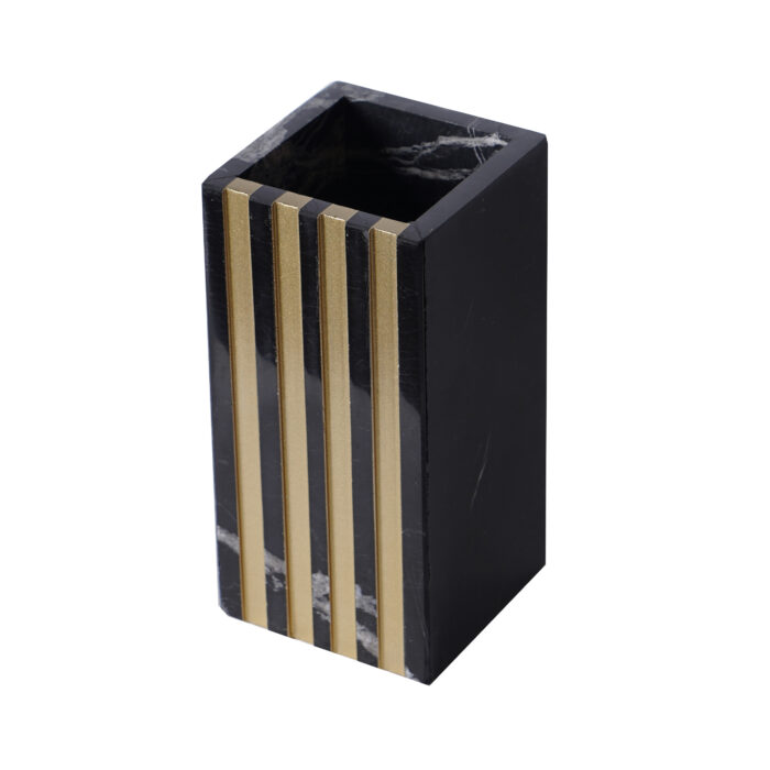 Recto Vase Black Marble