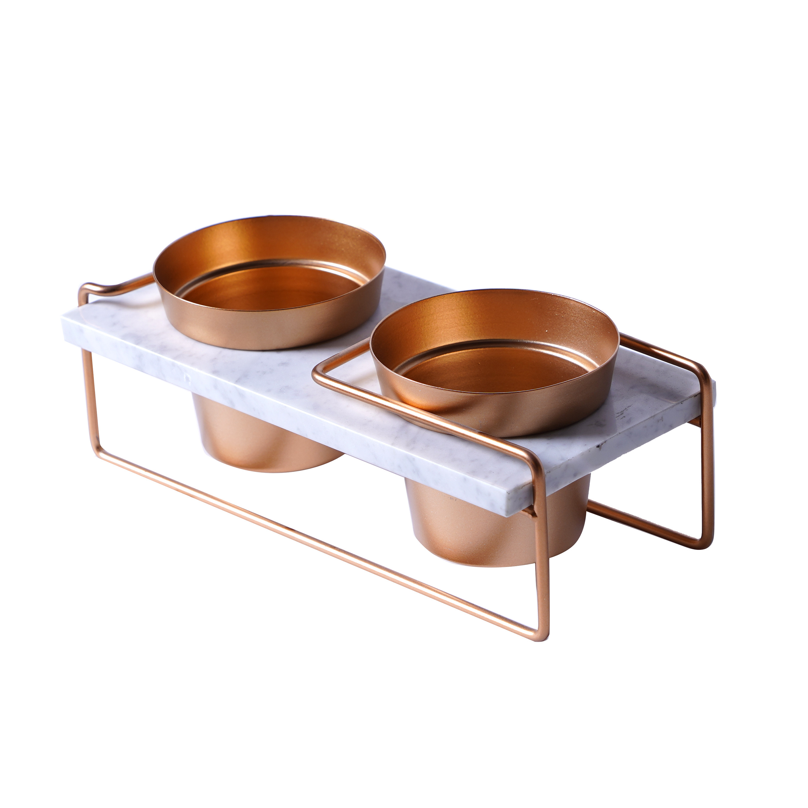 Shania Decor Planter Marble White & Copper