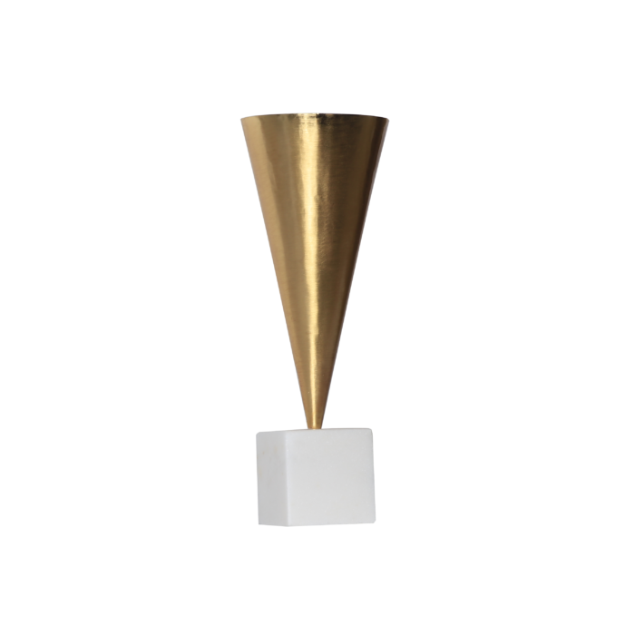 Alma Vase White Marble With Brass 2