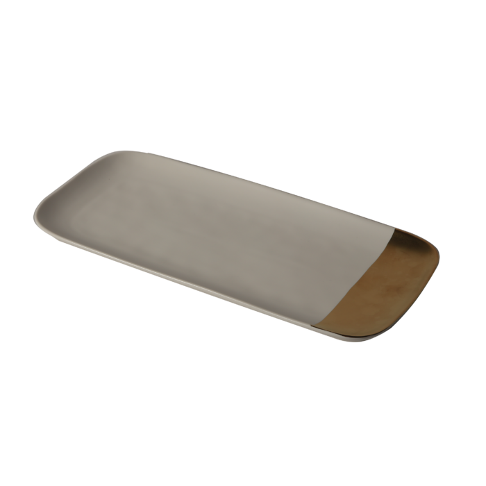 Petra Rectangular Plate White Gold