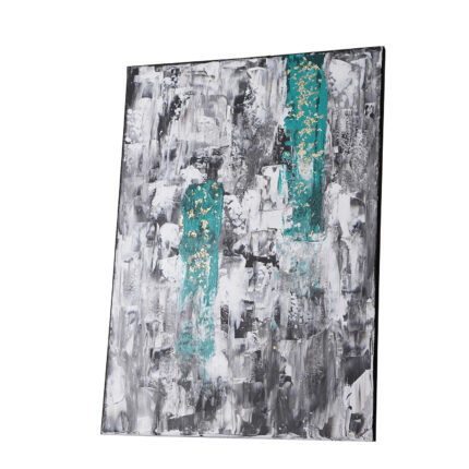 emerald green and gold flakes Painting
