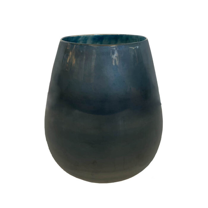 Oval Glass Vase - Blue