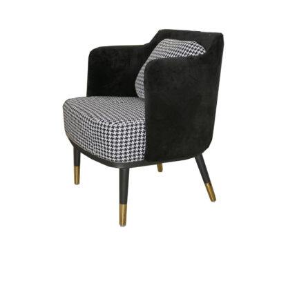 Armchair Black and White With velvet back ( 2 color )