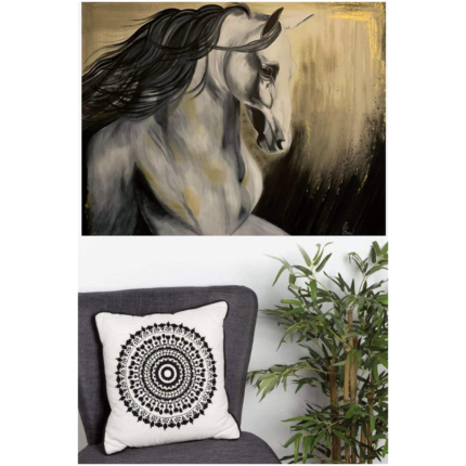 Abstract white horse