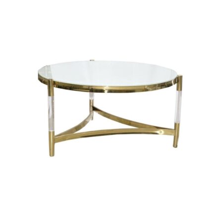 Coffee table gold stainless steel leg